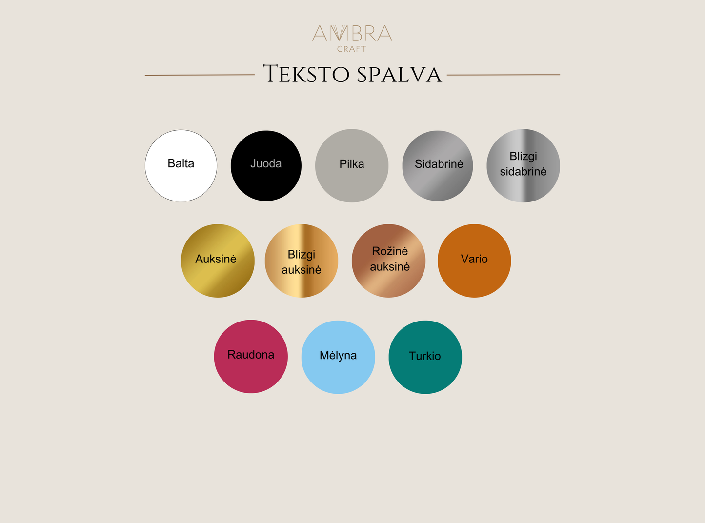 teksto spalvų paletė