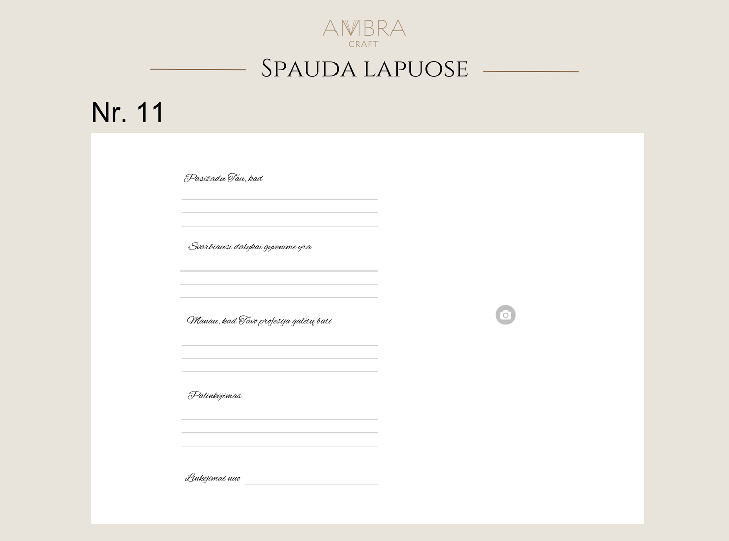 Palinkėjimų knyga su spauda