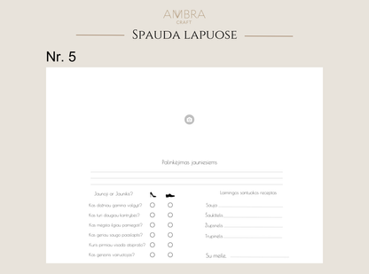 Palinkėjimų knyga su spauda