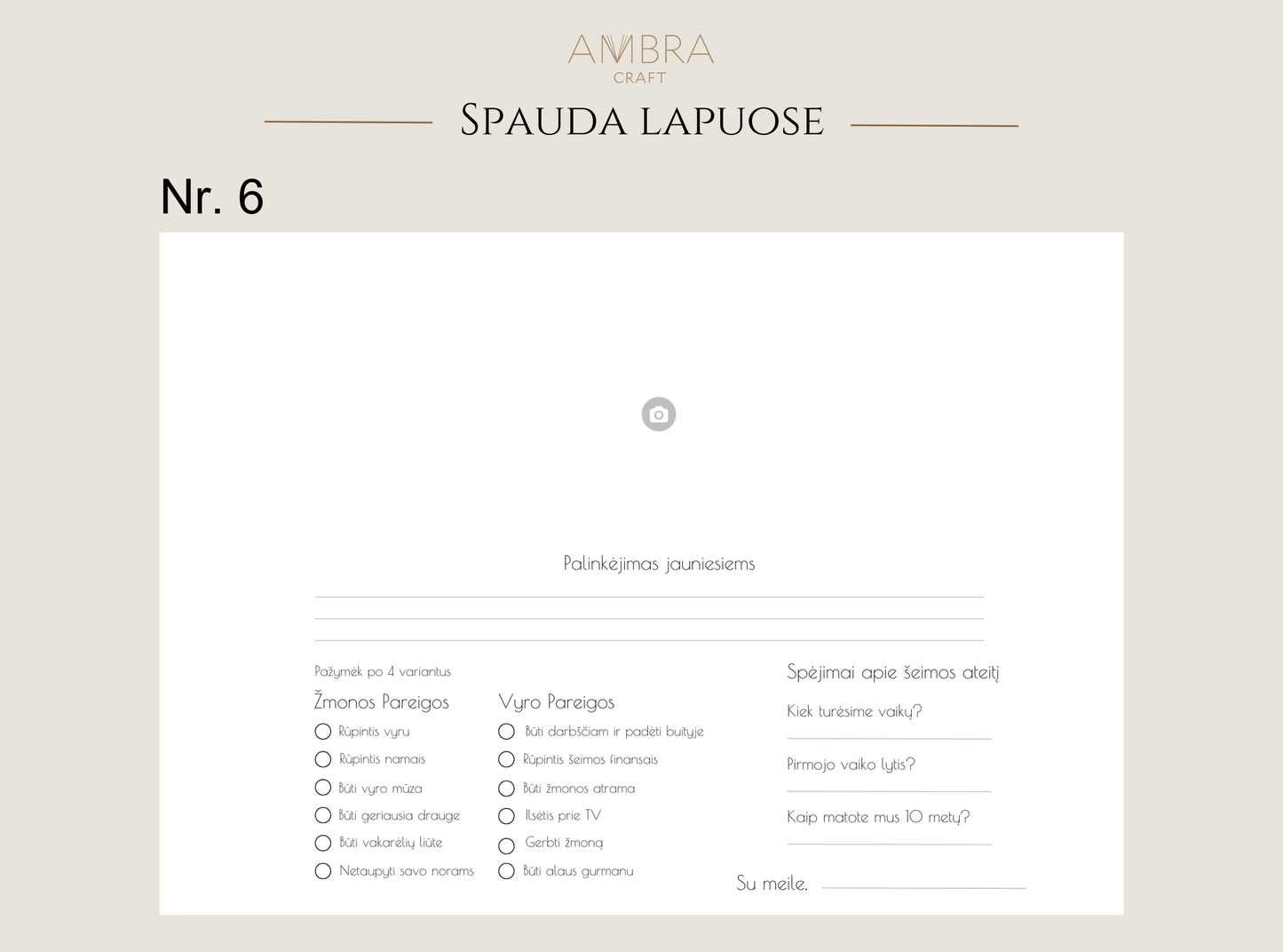 Palinkėjimų knyga su spauda