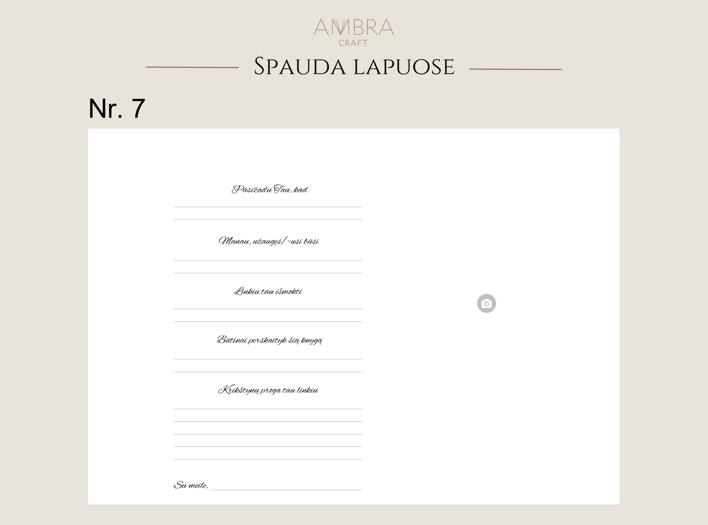 Palinkėjimų knyga su spauda