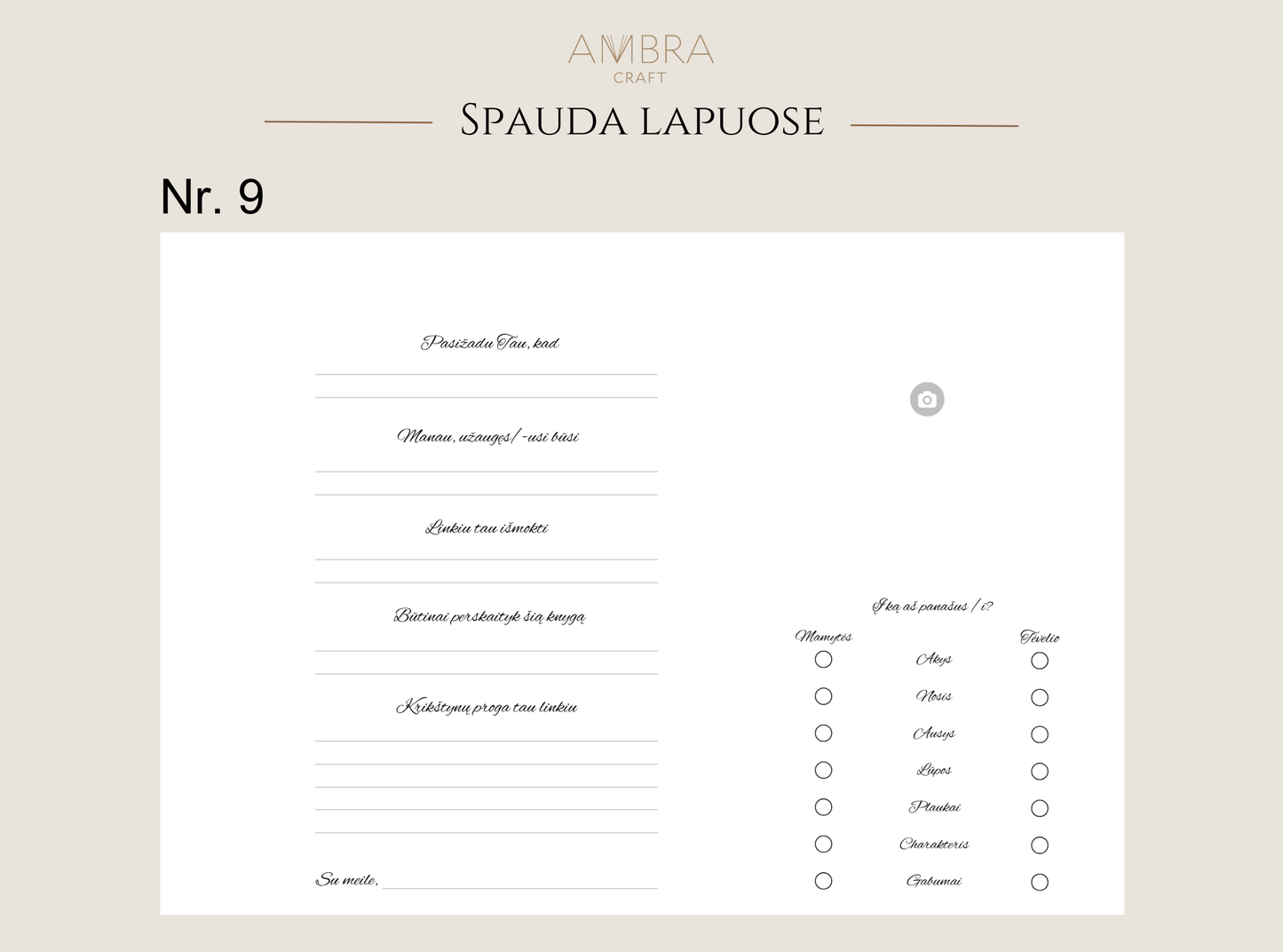 Palinkėjimų knyga su spauda